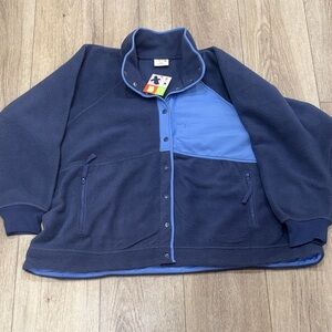 Canadian made Alder Navy and Light Blue Fleece Jacket